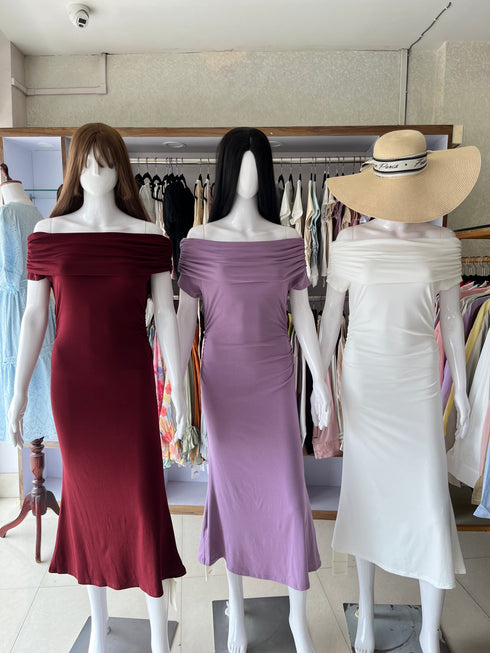 Women Off Shoulder Body Fitted Dress
